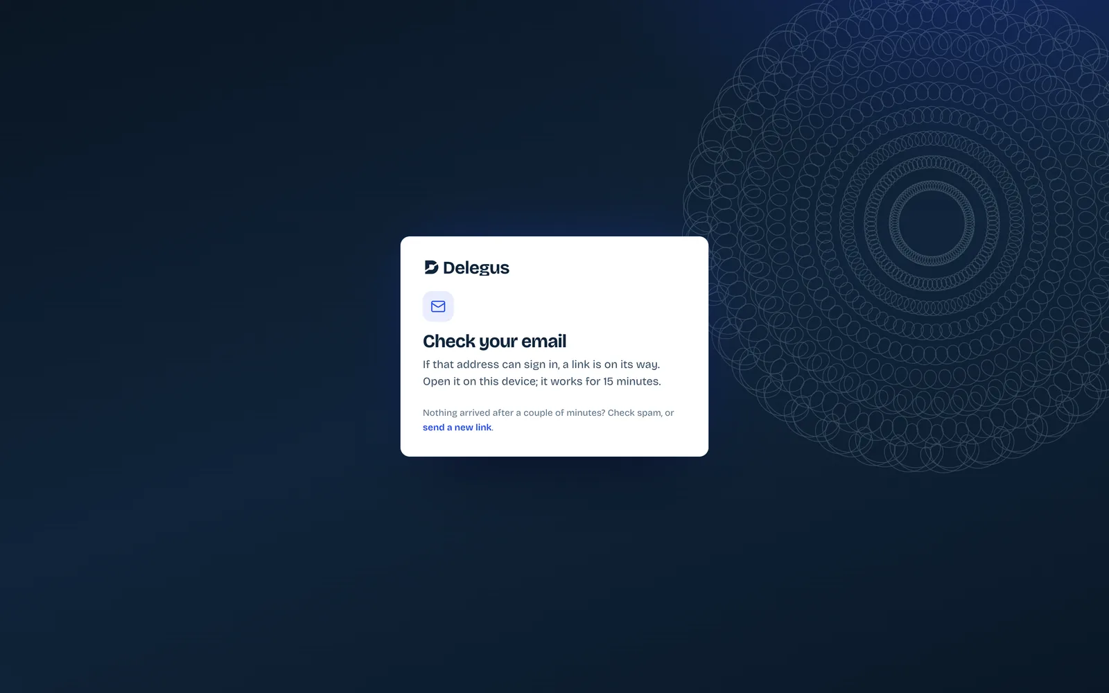 The "Check your email" page